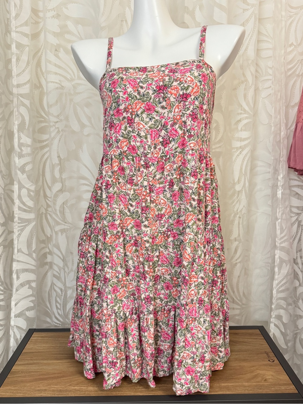 Old Navy Pink Floral Tiered Sundress